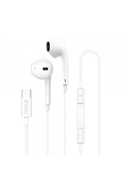 OEM Ενσύρματα ακουστικά ψείρες, BWOO, USB-C, Μικρόφωνο, Στερεοφωνικά, Λευκά