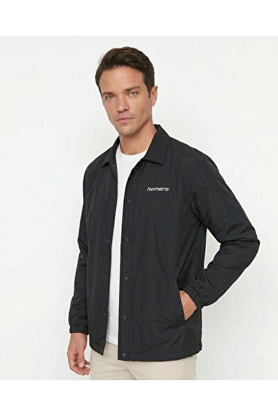 A&WİSE Men's Rain Repellent Seasonal Jacket with Inner Lining, Snap Fasteners...