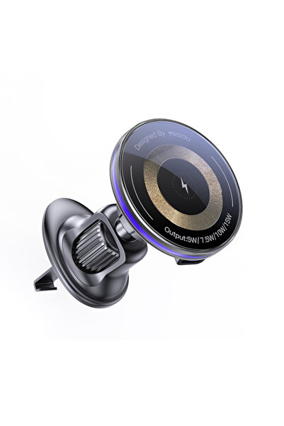 OEM Suport auto pentru telefon, Yesido, Wireless Charging, Air Vent, Black