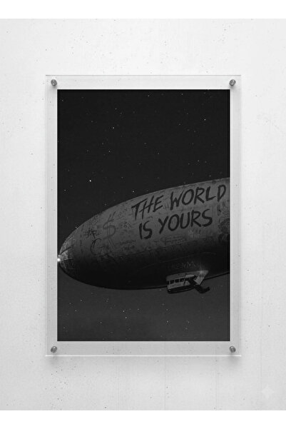 LAMAZİF Scarface “The World Is Yours” Film Posteri – Şeffaf Pleksi Arası Duva...