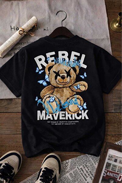 E-ROMA Παιδικό μπλουζάκι Unisex με στάμπα REBEL 7GH1