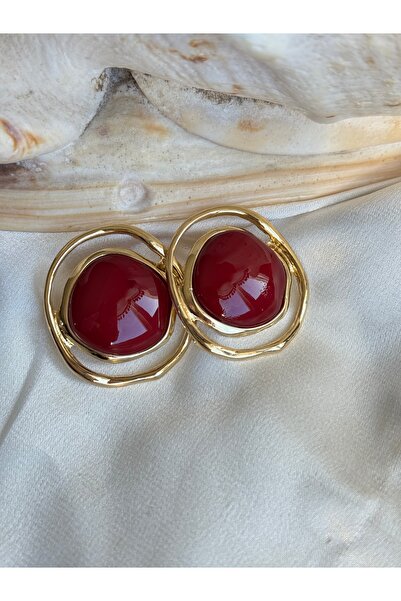 lotusbybuket Gold Doğal taşlı Boho model küpe