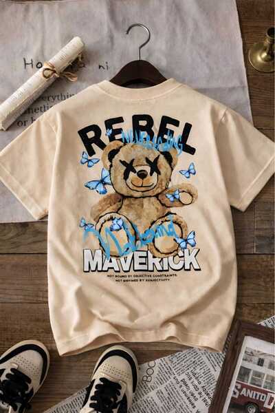 BENROMA Παιδικό μπλουζάκι Unisex με στάμπα REBEL 7GH1