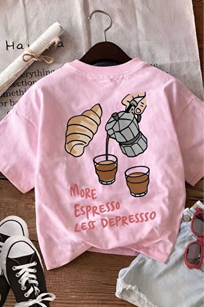 BENROMA Παιδικό μπλουζάκι unisex με στάμπα εσπρέσο κρουβασάν 6GH5