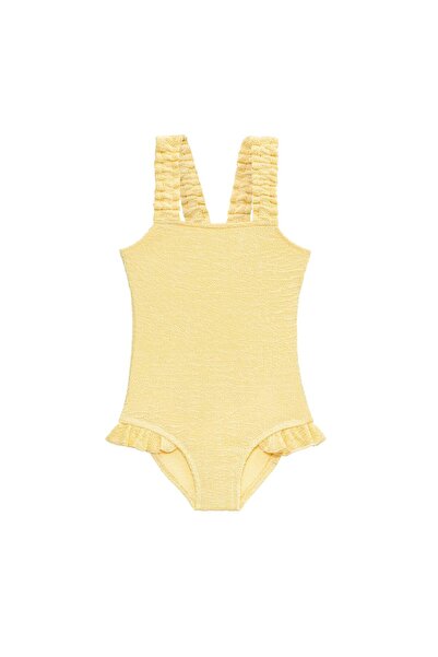 SAND MOTHER Uv Protected Textured Girls' Swimsuit
