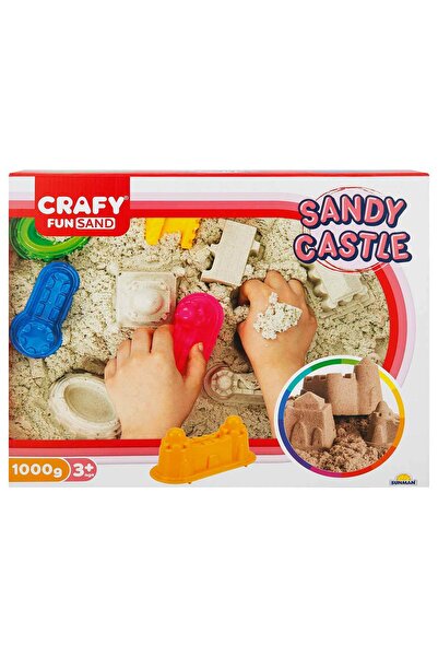 CRAFY Set nisip kinetic, Fun Sand, Sandy Castle, 10 piese, 1 kg nisip