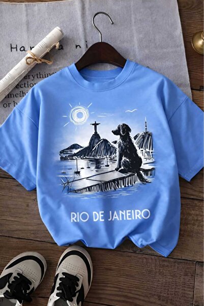 E-ROMA Παιδικό μπλουζάκι unisex με στάμπα Ρίο ντε Τζανείρο 7GH1