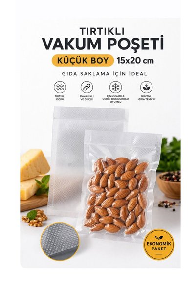 figanlar ambalaj Küçük Boy Vakum Poşeti 15x20 cm | Uzun Süre Tazelik 25 adet