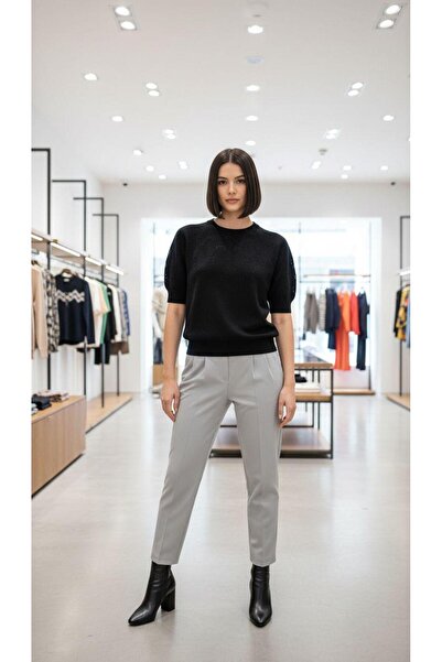 RACE FASHİON Κοντομάνικη Μπλούζα με Μίνιμαλ Σχέδιο Πλεκτό RC8044