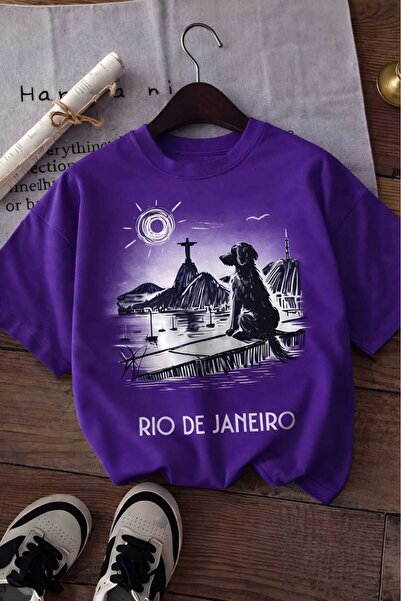 E-ROMA Rio De Janeiro Printed Unisex Children's T-Shirt 7Gh1
