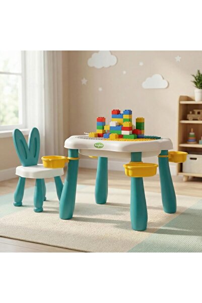 BAYBEE 5-in-1 Kids Study Table with Chair Multi-Activity Desk Storage 45kg Ca...