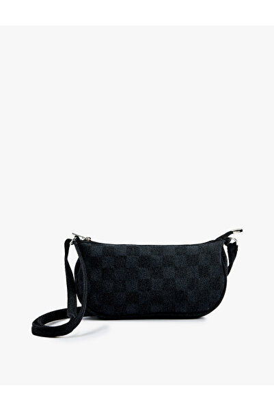 Koton Kare Desenli Fermuarlı Askılı Çapraz Çanta