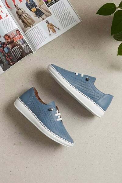 Ayakkabı Fuarı Elit 26Yslnvt04C Women's Genuine Leather Espadrille Blue