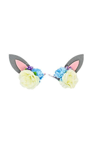 Gift Design Set de 2 agrafe Zooky cu urechi, trandafiri albi cu albastru