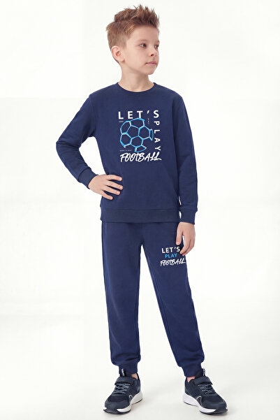 FYK KİDS Σετ αθλητικής φόρμας για αγόρια με στρογγυλή λαιμόκοψη και λεπτομέρε...