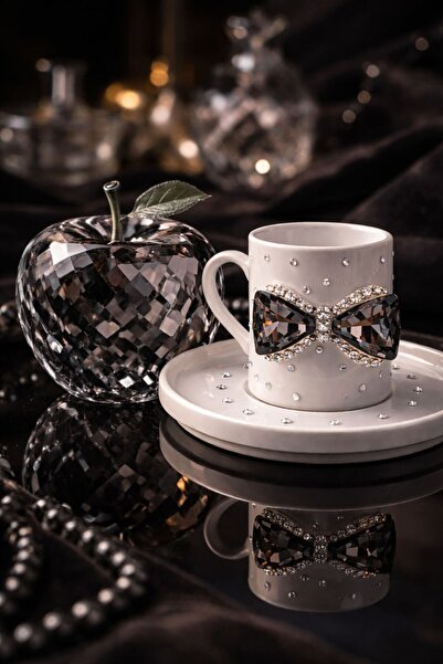 luxurychampagnetr Turkish Coffee Cup with Crystal Stone and Ribbon Detail – L...