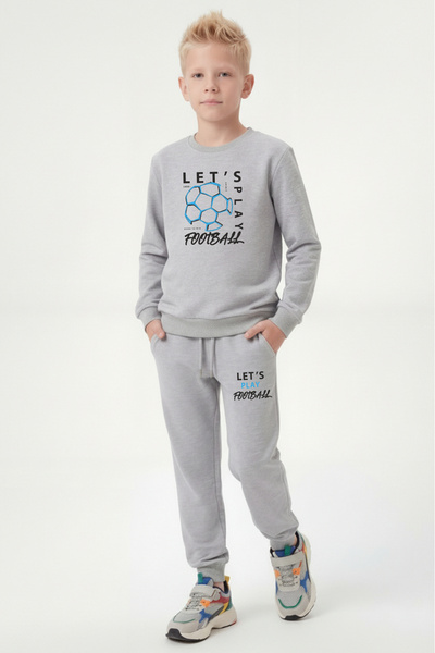 FYK KİDS Σετ αθλητικής φόρμας για αγόρια με στρογγυλή λαιμόκοψη και λεπτομέρε...