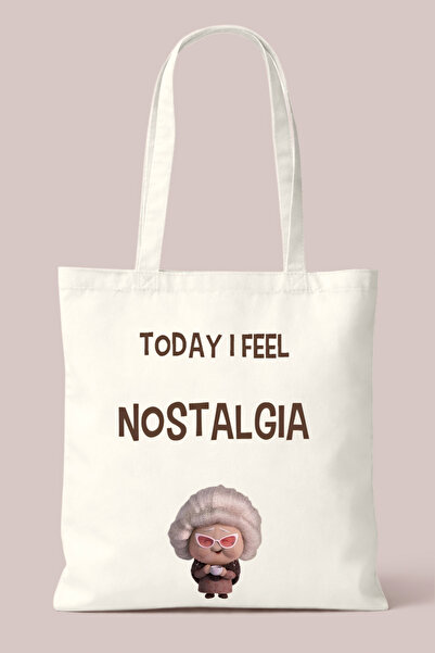 Hayali Şeyler حقيبة مطبوعة بتصميم الوجه العكسي I Feel Nostalgia (الحنين)