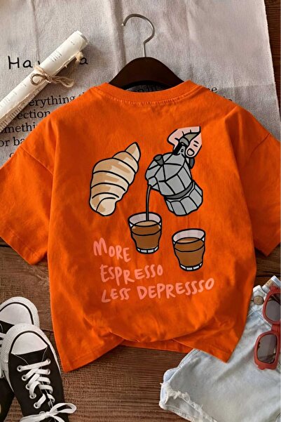 DM DOLCE MORE Παιδικό μπλουζάκι unisex με στάμπα εσπρέσο κρουβασάν 6GH5