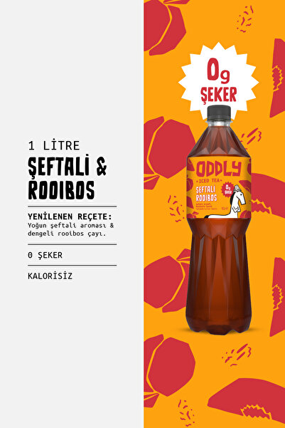 ODDLY Şeftali & Roobios Ice Tea - 0gr şeker ve kalorisiz 3x1 litre Soğuk Çay