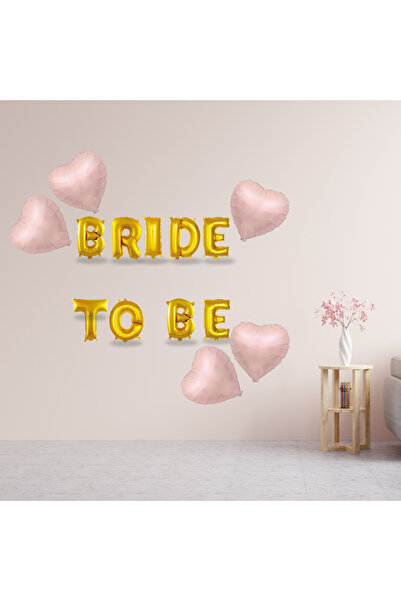 tedaks Pink Foil Heart with Gold Foil Lettering Bride to Be Decoration