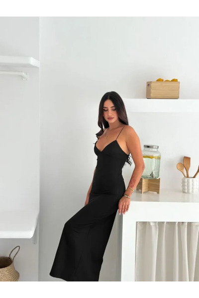 DRESSIFY WOMEN’S FASHION Μακρύ φόρεμα με τιράντες, κομψό βραδινό φόρεμα με λα...