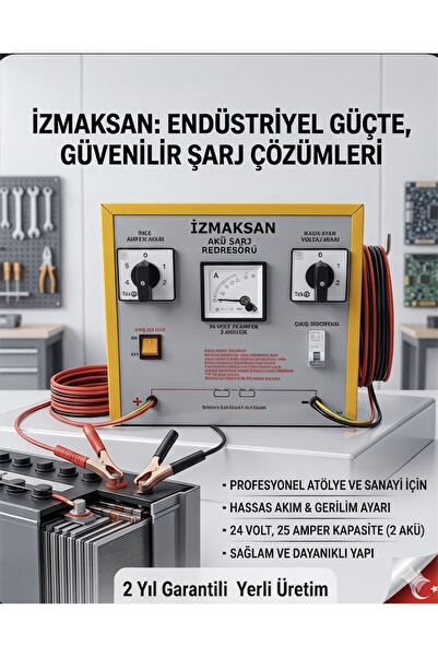 24 Volt 25 Amper Fan Soğutmalı Kademeli Akü Şarj Cihazı