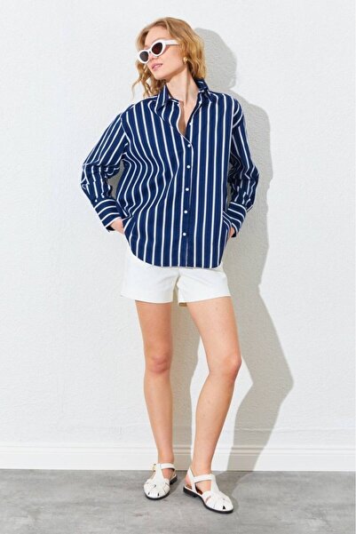 CGA Γυναικείο πουκάμισο ριγέ ποπλίνα Γυναικεία πουκάμισα ποπλίνα