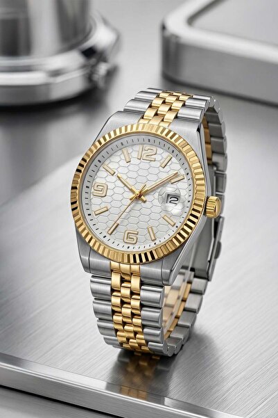 İnogge Trio Steel Men's Watch Premium Calendar Two-Tone Round Stylish & Elega...