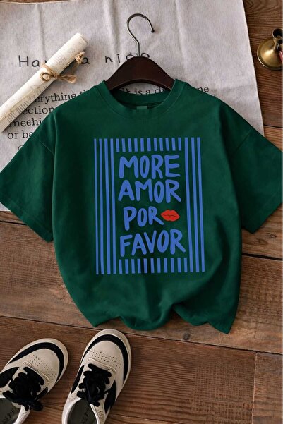 E-ROMA More Amor Por Favor Printed Unisex Children's T-Shirt 7Gh1