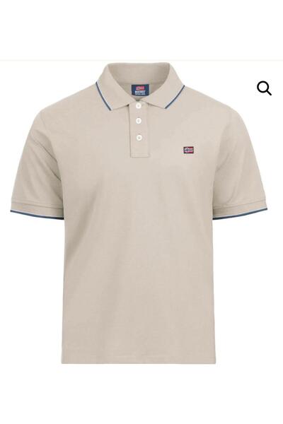 Norway Ανδρικό μπλουζάκι πόλο με κεντημένη σημαία και λεπτομέρειες σε αντίθεση