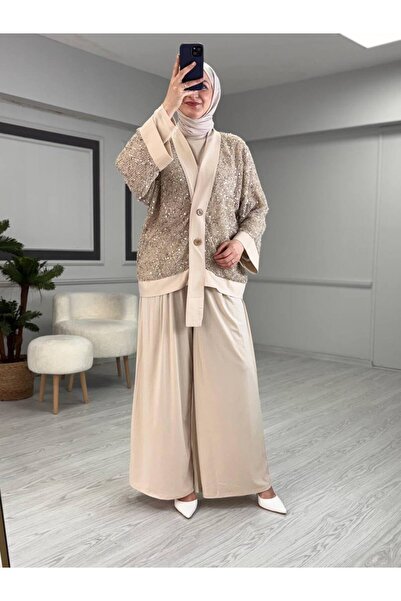Butik Kardelen مجموعة إسبانية مكونة من 3 قطع مزينة بالترتر