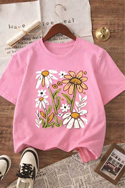 BENROMA Daisy Printed Unisex Kids T-Shirt 8Gh2