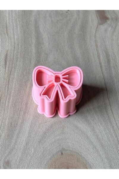 CESTOPİENO Pink Tiny Ribbon Mold Dough Shaper / Cookie / Ceramic / Polymer Mi...