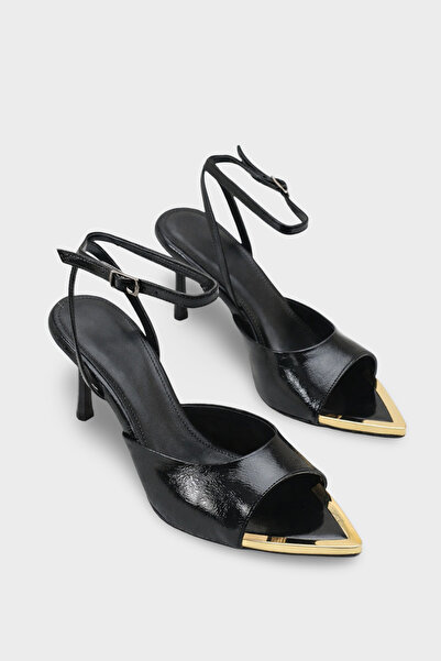 LOJO Γυναικεία μυτερή χρυσή αγκράφα με λεπτομέρειες, καθημερινά παπούτσια με ...