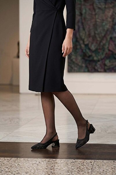 Ayakkabı Fuarı Elit PM483 K1103 Γυναικεία Κλασικά Παπούτσια με Τακούνι Μαύρα