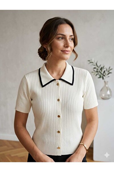 ASEZ BUTİK ZERAFETİN ADRESİ Asez Buti̇k Women's Short Sleeve Knitwear Cardiga...