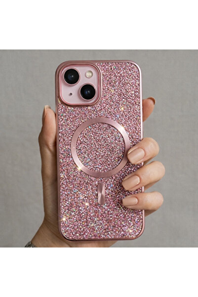 FİŞNEİLETİŞİM İPHONE 13/14 UYUMLU MAGSAFE ÖZELLİKLİ SİMLİ PIRLANTA TAŞLI KILI...