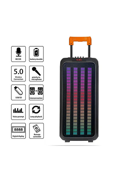 chimon Bluetooth Hoparlör Parti Hoparlörü Karaoke Mikrofon Hediyeli Işıklı Se...