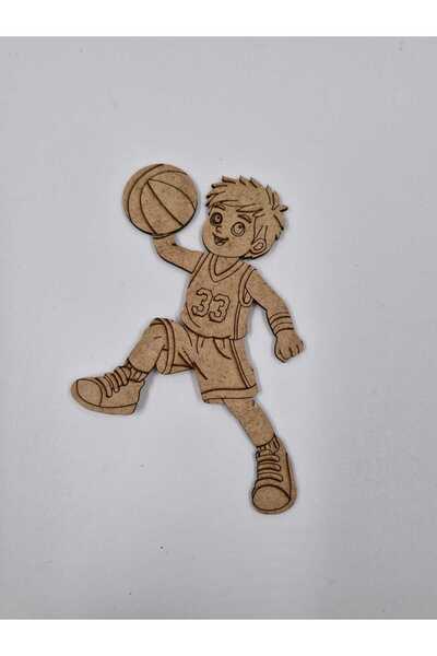 Ahşap Boyama Spor Dalları Serisi no5 Basketbol Montessori 15 cm