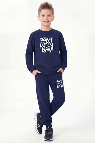 FYK KİDS Σετ φόρμας για αγόρια με στρογγυλή λαιμόκοψη και λεπτομέρεια εκτύπωσ...