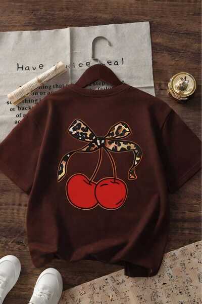 E-ROMA Παιδικό μπλουζάκι unisex με στάμπα κεράσια κορδέλας 8GH3