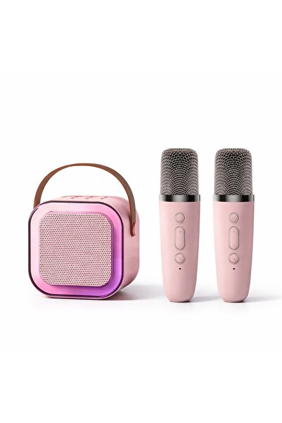 OEM Φορητό σετ καραόκε με ηχείο Bluetooth, 2 ασύρματα μικρόφωνα και φωνητικά ...