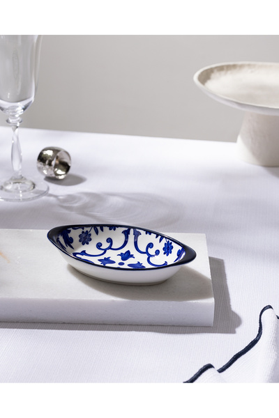 Madame Coco Reve Blue Ellis Oval Tabak - 16 cm - Mavi/Beyaz