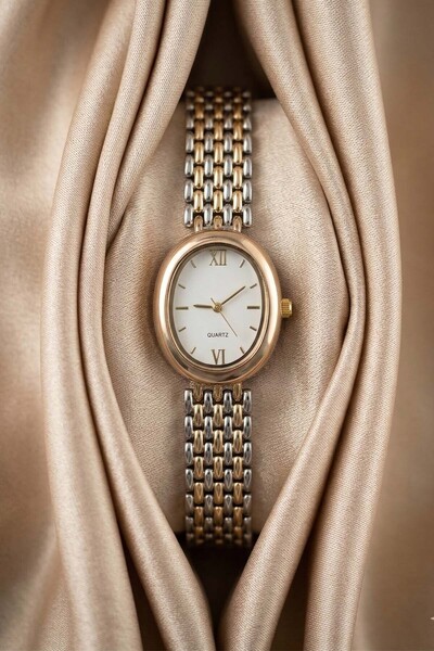 İnogge Riri Double Color Oval Case White Dial Luxury Women's Watch & Vintage ...