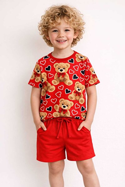 BEBEĞİME ÇORAP Σετ πιτζάμες για αγόρια με κοντό μανίκι και σχέδιο αρκουδάκι