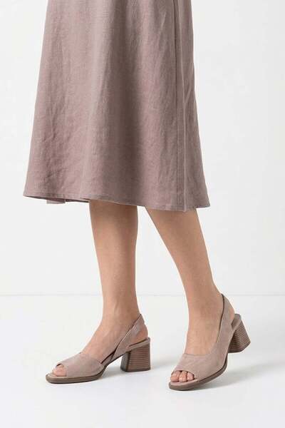 Ayakkabı Fuarı Elit ZYN4115 Γυναικεία Κλασικά Παπούτσια με Τακούνι Μπεζ