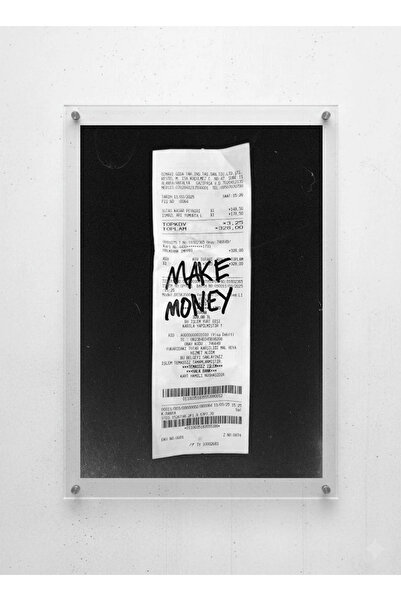 LAMAZİF Make Money Modern Pleksi Cam Duvar Tablosu – Vidali Akrilik Poster, T...