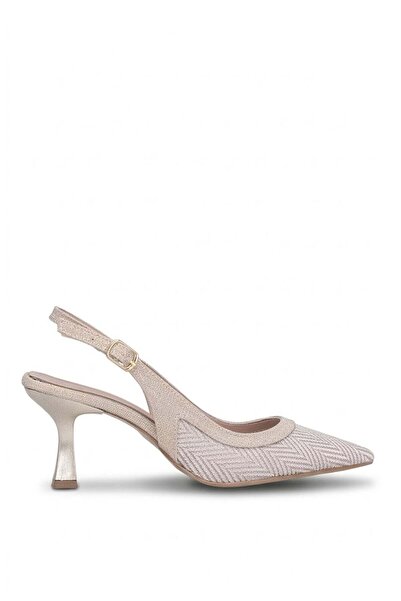 Ayakkabı Fuarı Elit PM474 K134 Γυναικεία Κλασικά Παπούτσια με Τακούνι Χρυσό