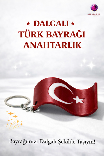 Silmaril Store 🇹 🇷   Breloc cu steag turcesc, cu design ondulat, ornament p...